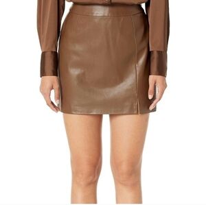 Chic Brown Leather Mini Skirt